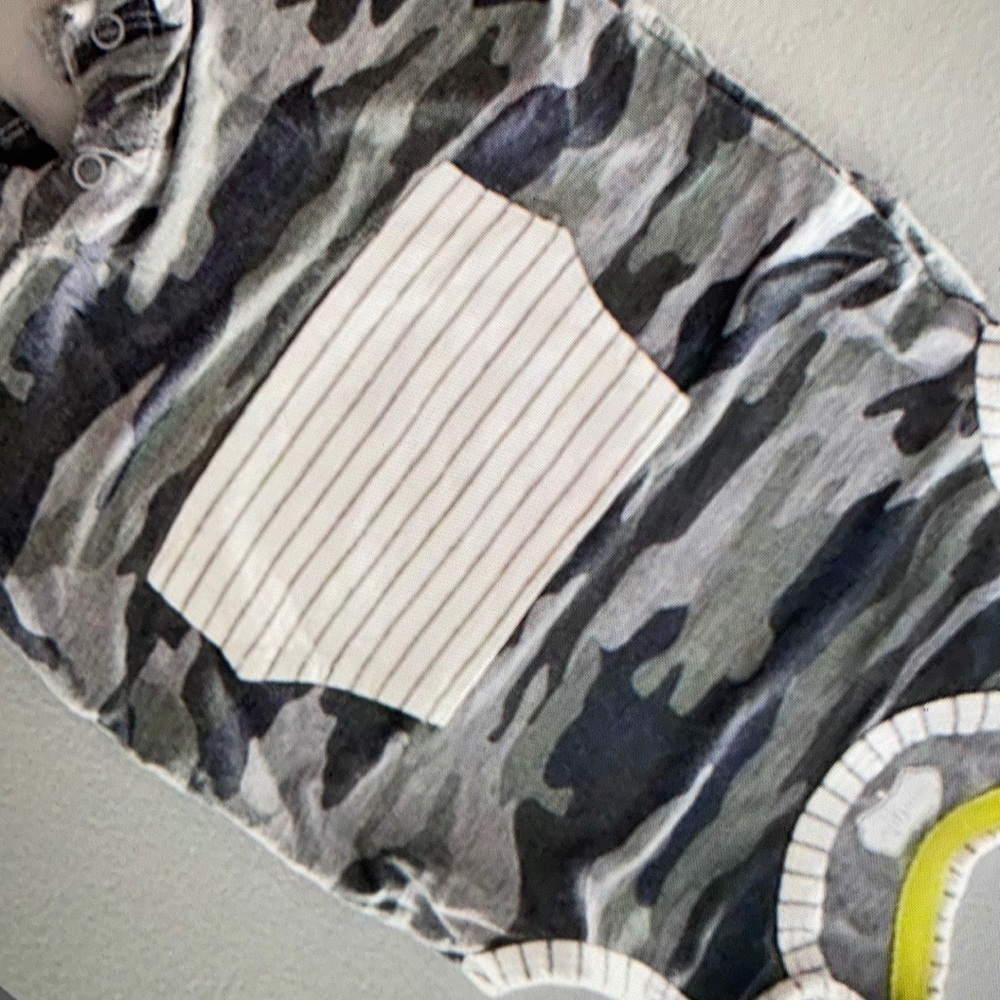 Camo striped pocket accents kids one piece